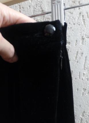 Брендовая велюровая юбка миди4 фото
