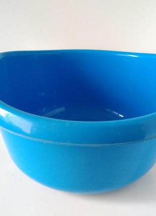 Пластиковий круглий блакитний господарський таз миска 15 л із потужним бортиком і ручками2 фото