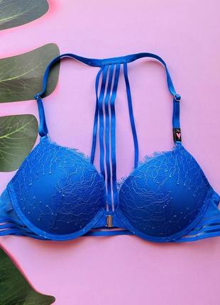 Синій ліф 32в, 34а victoria's secret віктория сикрет 69,50$.оригінал!