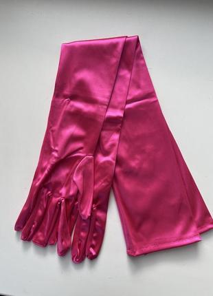 Перчатки длинные 70 см, выше локтя, до плеча черные, розовые фуксия, белые и красные4 фото