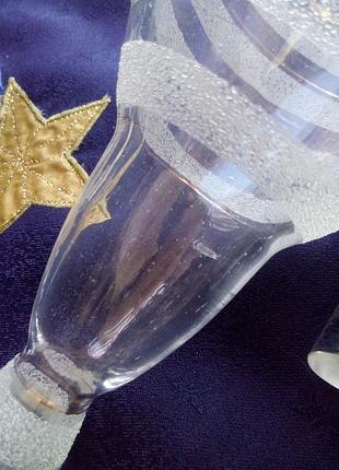 Чехословакия! винтаж карафа (штоф) плотное стекло с напылением сахар позолота...