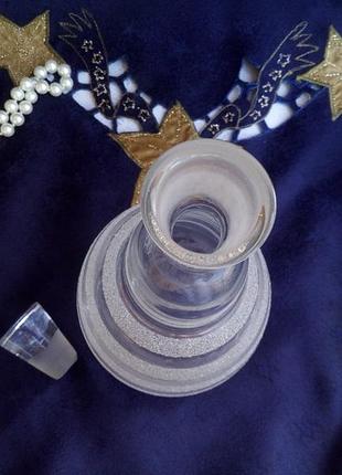 Чехословакия! винтаж карафа (штоф) плотное стекло с напылением сахар позолота...