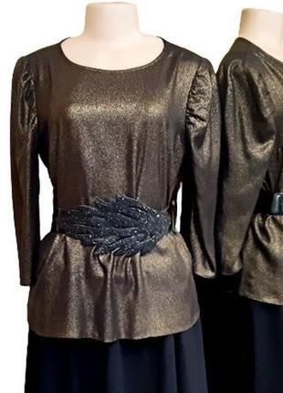 S-m нарядная блузка dorothy perkins, ткань с золотистым напылением, румыния5 фото