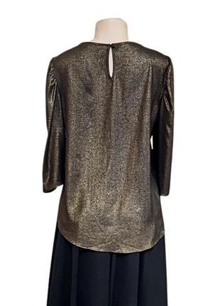 S-m нарядная блузка dorothy perkins, ткань с золотистым напылением, румыния3 фото
