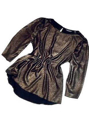 S-m нарядная блузка dorothy perkins, ткань с золотистым напылением, румыния1 фото