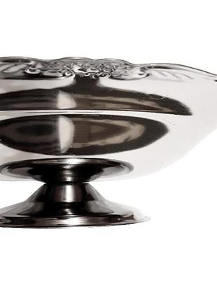 Ідеальна кругла ваза срср на ніжці, б-квіти, цукерниця, неіржавка сталь6 фото