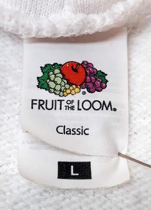 L-3xl белая толстовка с капюшоном fruit of the loom, б-у худи унисекс, хлопок 80%, марокко4 фото