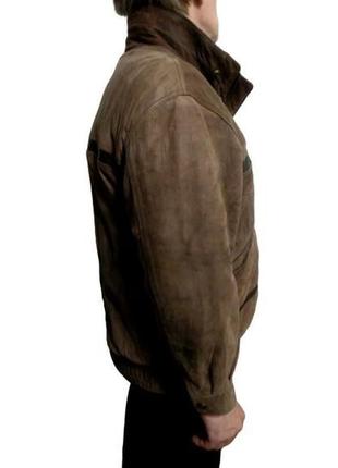 L-xl винтаж кожаный бомбер leonardo, б-у утепленная мужская куртка на тонком синтепоне4 фото