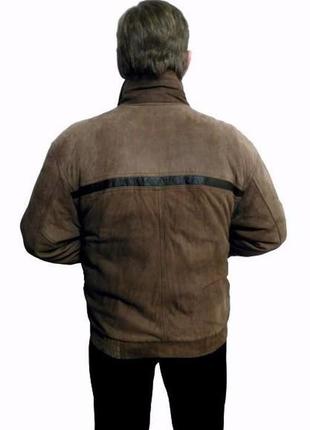 L-xl винтаж кожаный бомбер leonardo, б-у утепленная мужская куртка на тонком синтепоне2 фото