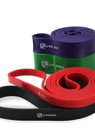 Петли резиновые спортивные эластичные для тренировок резинка для фитнеса u-powex набор 4шт.+ якорь,+ ручки3 фото
