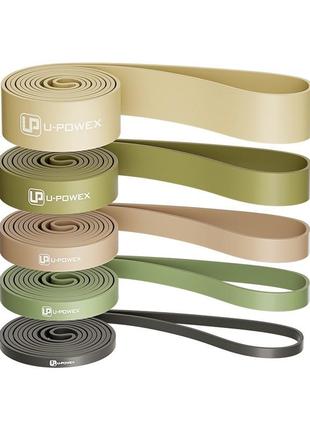 Петли резиновые спортивные эластичные для тренировок резинка для фитнеса u-powex set...
