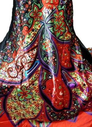 S-2xl эксклюзивное макси платье-сарафан boohoo с купонным принтом и вышивкой на декольте8 фото