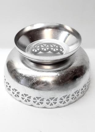 Підставка вінтажна під вазу, б-у вазу ссер, алюміній срібного кольору