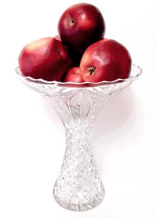 Дивовижна кришталева ваза зіспр з етикеткою, для квітів або фруктів2 фото