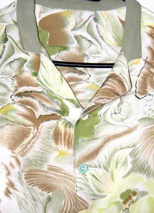 Красивая женская блуза/рубашка из плотного шифона в цветочный принт3 фото