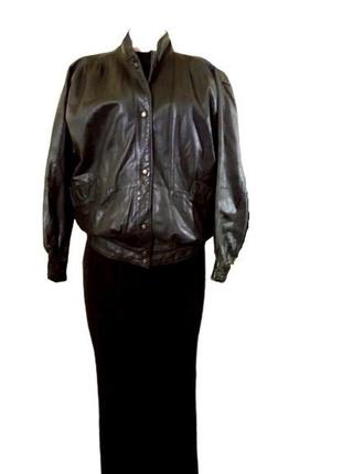 Xs-м кожаная куртка, короткая черная женская винтаж куртка7 фото