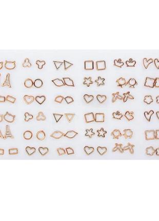 Набір сережки гвоздики пуссети біжутерія жіночі "set 36-5" золотисті