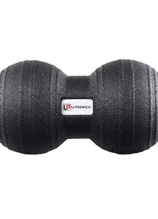 Мяч массажный спортивный для тренировок двойной u-powex epp foam (d8*16cm.) black va-33