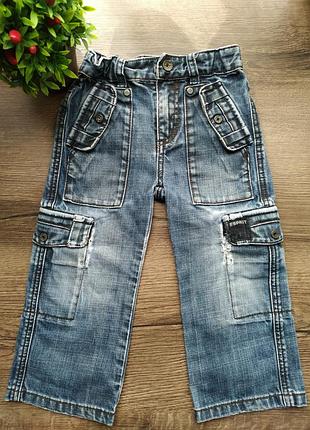 Джинсы рваные для мальчика 2 года, р.92, тм esprit