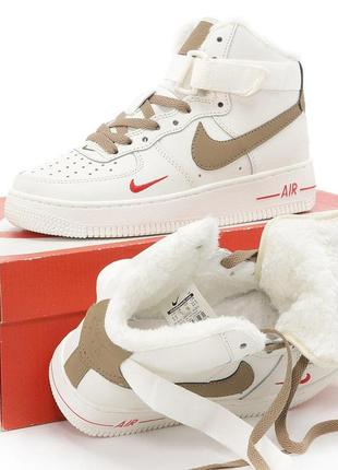 Зимние женские кроссовки nike air force 1 mid winter white beige (мех) 36-37-38-39-40-417 фото