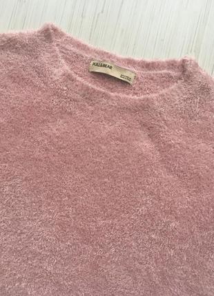 Свитер пудровый травка розовый