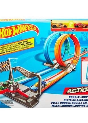 Портативний трек «подвійна петля», hot wheels kid