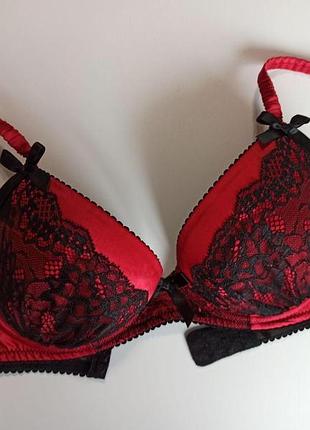 75c/ 34c чудовий сатиновий бюстгальтер пуш ап ann summers3 фото
