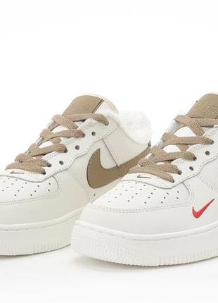 Зимние женские кроссовки nike air force 1 low winter white beige (мех) 36-37-38-39-40-414 фото