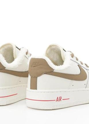 Зимние женские кроссовки nike air force 1 low winter white beige (мех) 36-37-38-39-40-412 фото