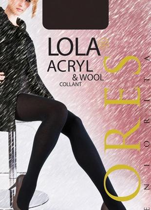 Теплі колготки з додаванням вовни lores lola acryl,колір grigio-medio2 фото
