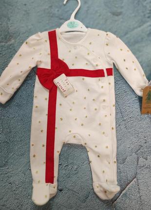 Человечек для новорожденных с надписью " лучший подарок"размер 0-3 месяца