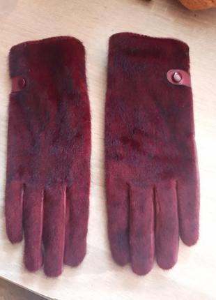 Кожаные перчатки р.m4 фото