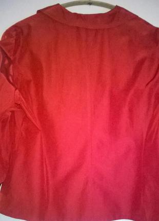 Ошатна шовкова блуза теракотового кольору2 фото