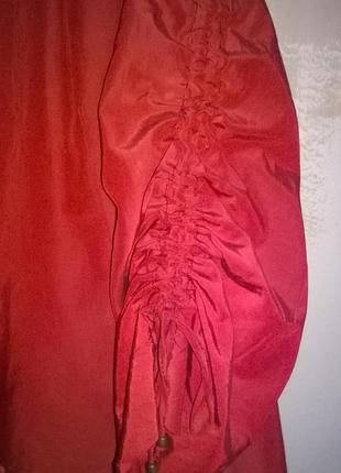 Ошатна шовкова блуза теракотового кольору3 фото