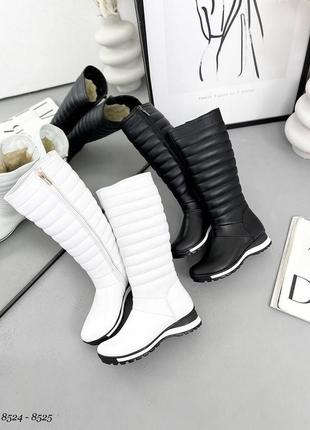 Кожаные сапоги зимние