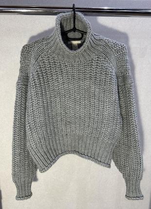 Свитер оверсайз серый hm xs