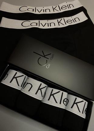 Мужские трусы-боксеры 4 шт calvin klein в упаковке черные