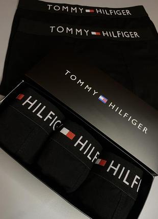 Мужские трусы-боксеры 3 шт tommy hilfiger в упаковке черные.