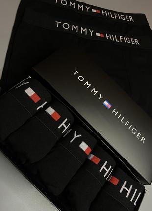 Чоловічі труси-боксери 5 шт tommy hilfiger в упаковці чорні.