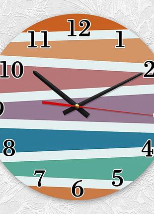 Годинник настінний :: різнокольорові смужки (принт 50)