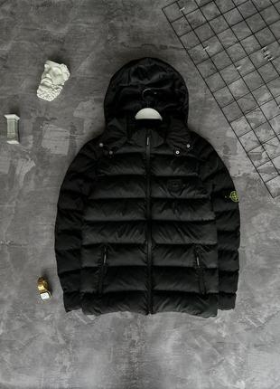 Зимний пуховик куртка с патчем stone island стон айленд