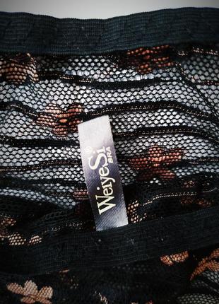 Секси 🔥 комплект черная сеточка в бронзовый цветочек пушап франция высокое качество8 фото