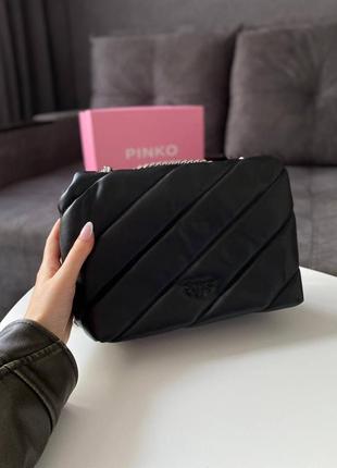 Женская сумка pinko puff black/silver3 фото