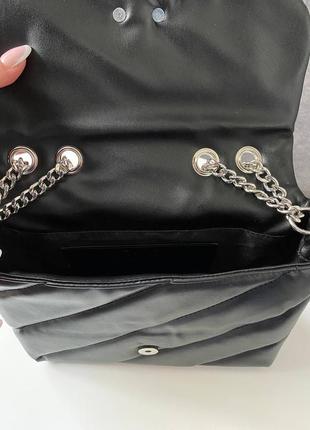 Женская сумка pinko puff black/silver6 фото