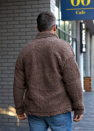 Стильная, теплая мужская куртка-бомбер. мех «тедди»6 фото