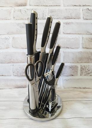 Набор кухонных ножей "kunsion black" из 9 предметов2 фото