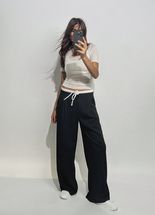 Стильные черные брюки zara