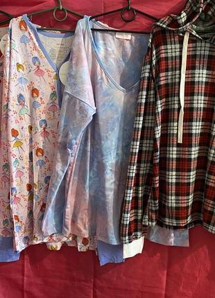 Футболка домашняя с рукавом, верх от пижамы для сна