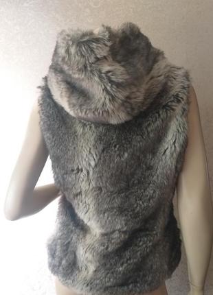 Жилет з капюшоном штучне хутро