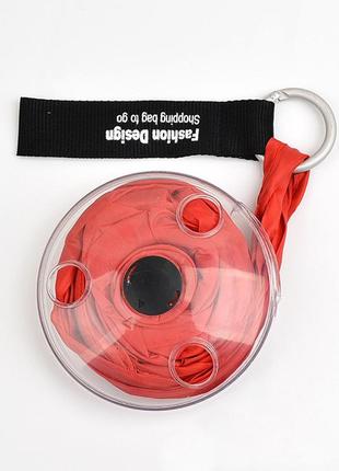 Сумка-шоппер складная в брелоке для покупок многоразовая красная ( код: ibh047r )